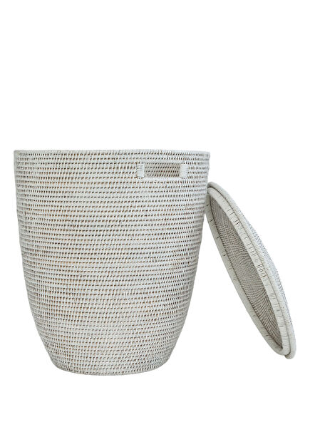 Beyaz Hasır Büyük Boy Çamaşır Sepeti