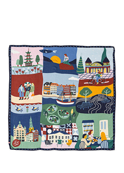 Kopenhag Desenli Modal Kadın Şal