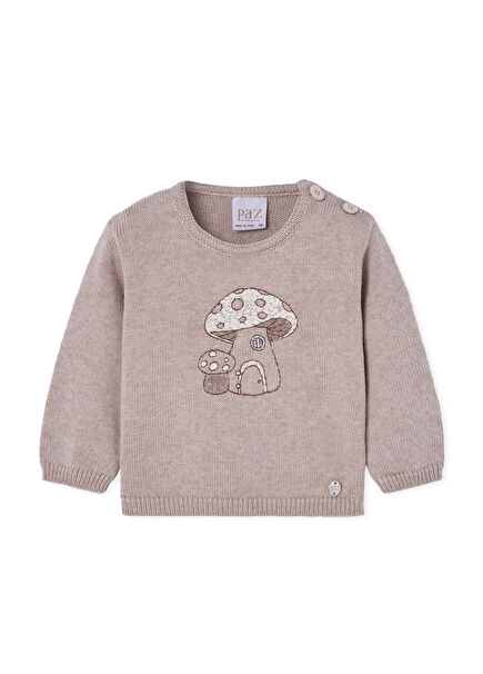 Brown Baby Girl Knitwear Sweater