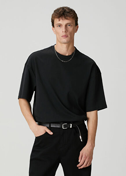Siyah Basic Oversized T-shirt
