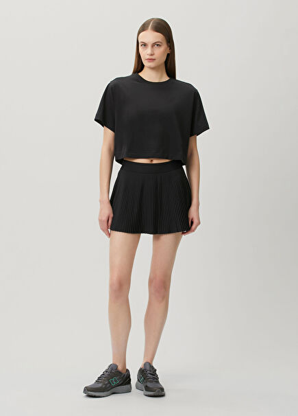 All Yours Siyah Organik Pamuklu Crop T-Shirt