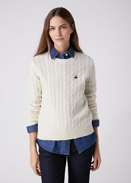 Ecru Hair Braid Sweater