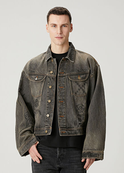Mephistopheles Antrasit Denim Ceket
