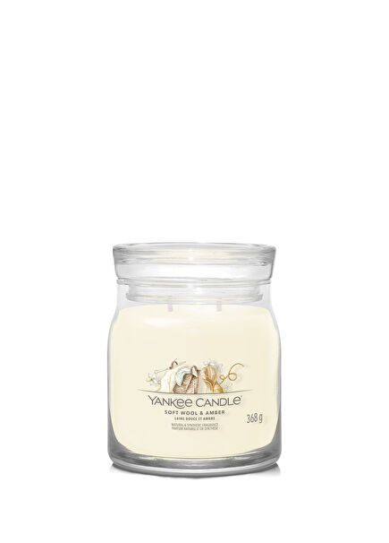 Soft Wool and Amber Yellow Medium Candle