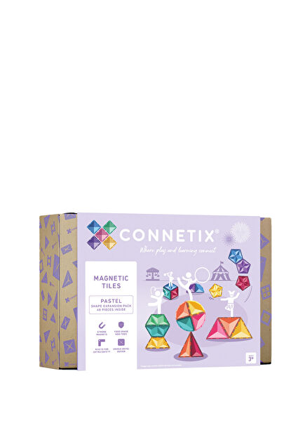 Pastel Shape Expansion Manyetik Bloklar 48 Parça Yapı Oyuncağı