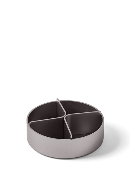 City Gri Alüminyum Yuvarlak Masa Düzenleyicisi