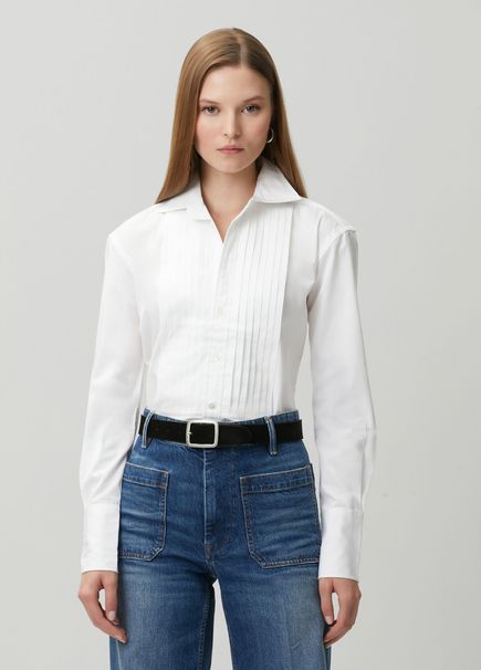 White Pleated Shirt