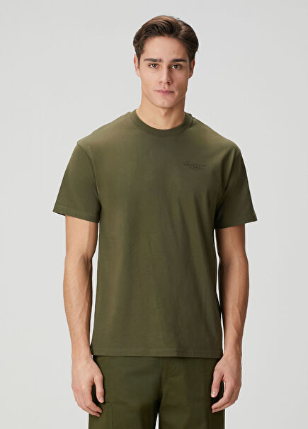 Haki Logo Baskılı T-shirt