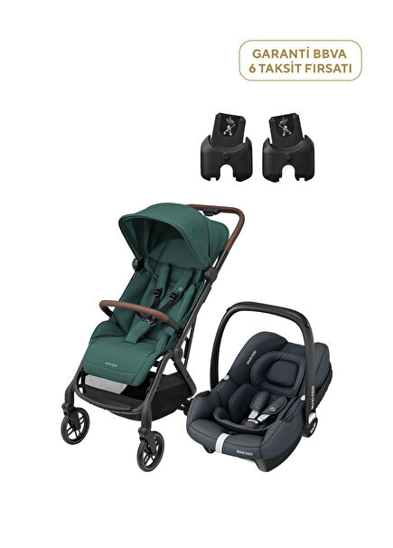 Soho-Cabriofix İ-Size Modüler Ultra Kompakt Green-Graphite Seyahat Sistem Bebek Arabası