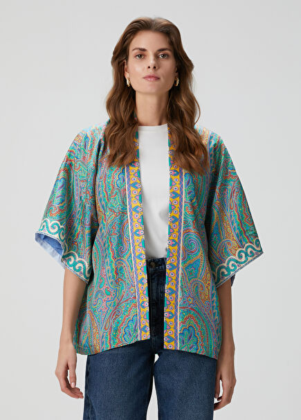 Çok Renkli İpek Kimono