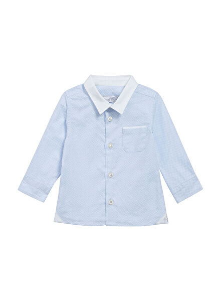 Blue Mini Dot Long Sleeve Baby Boy Shirt