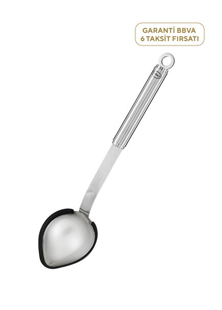 Steel Metallic Grey Serving Spoon with Silicone Tip