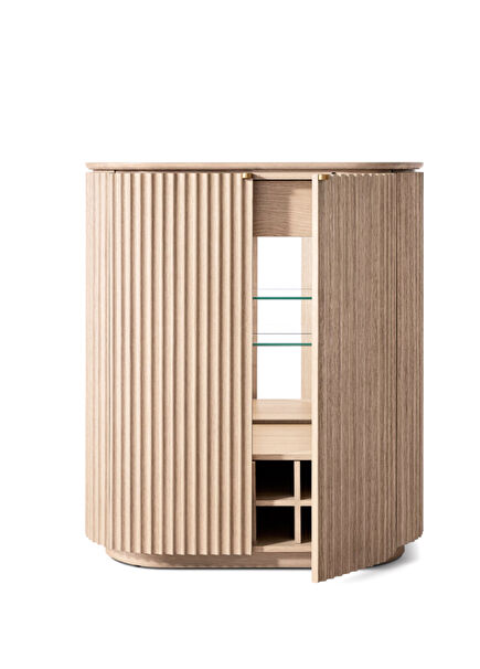 Claire White Oak Wood Bar Console