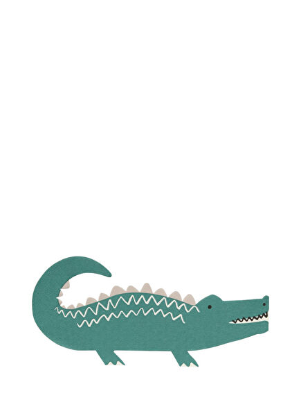 Crocodile Figured Green 16-Pack Napkins