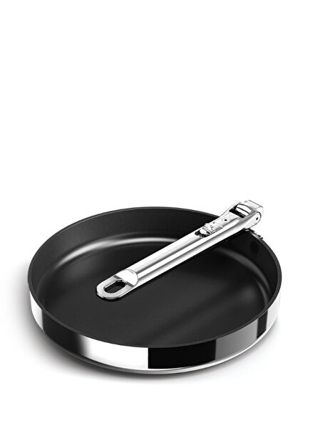 Space Silver Steel Ceramic Coated Frying Pan 24 cm