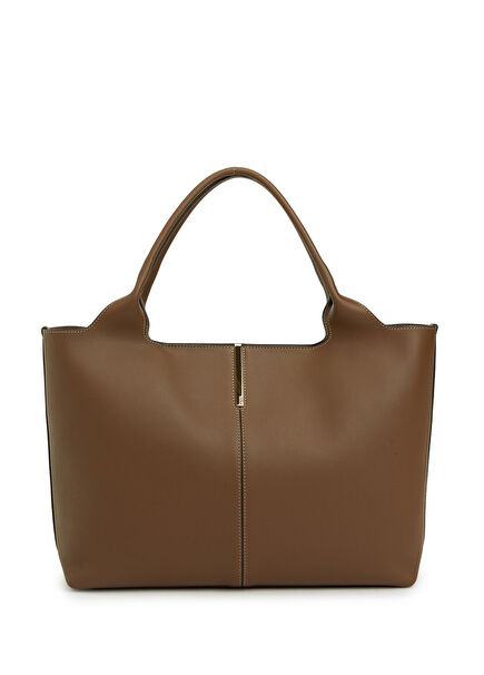 Brown Women's Leather Shopping Bag