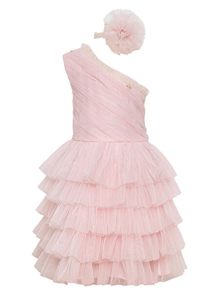 Pembe Kız Çocuk Tül Elbise