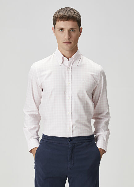 Pink Cooper Fit Plaid Sports Shirt