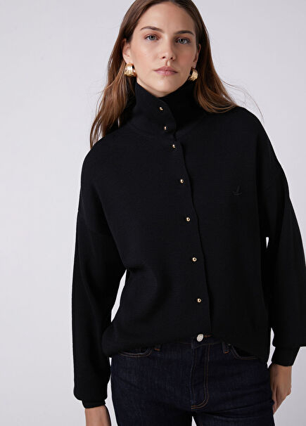 Black Polo Cardigan