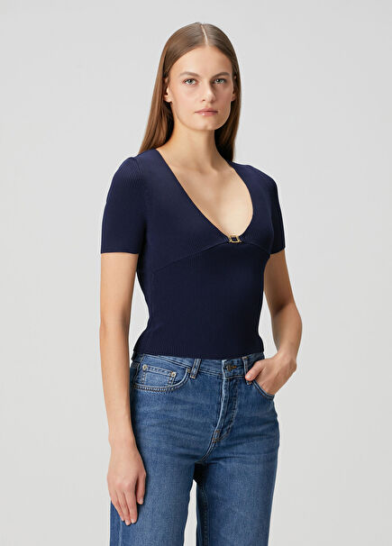 Adraha Navy Blue Blouse