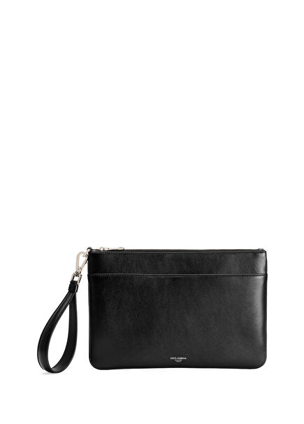 Siyah Erkek Deri El Portföyü