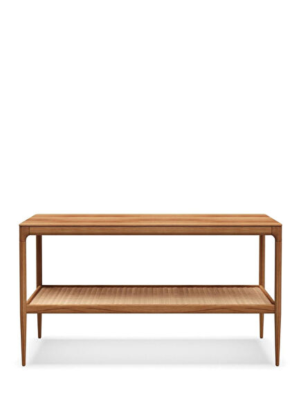 Lima Tik Ağacı Hasır Örgü Bahçe Servis Masası