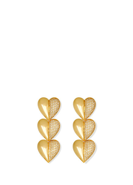 Love Yourself Medium Trio Women's Gold Plated Earr