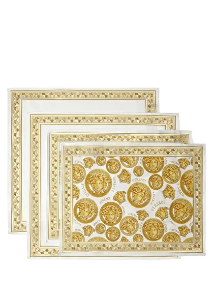 Beyaz Gold Medusa 2li Peçete ve Amerikan Servis Se