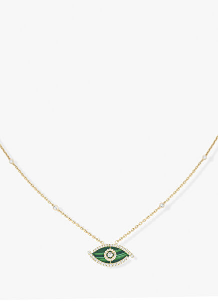 Lucky Eye Malachite Women's Gold Necklace