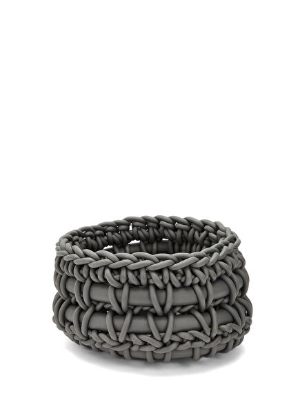 Nido Antrasit Örgü Dokulu Sepet