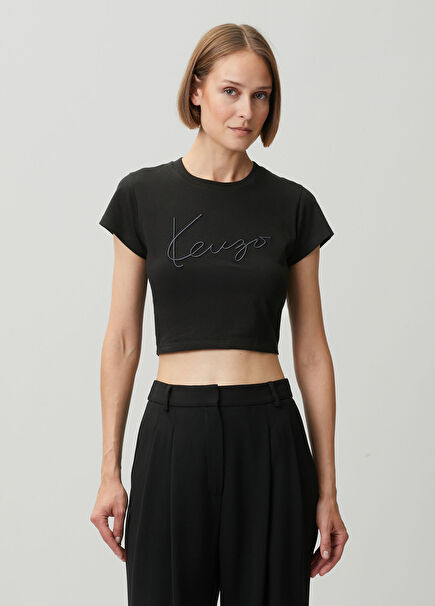 Siyah Crop T-shirt
