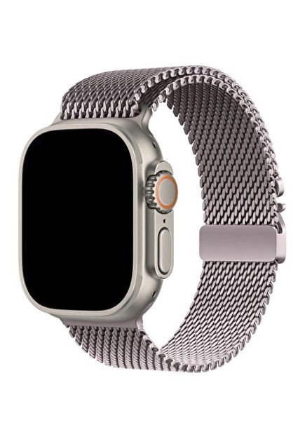 Apple Watch Ultra Uyumlu Kalın Örgü Milano Loop Akıllı Saat Kordon