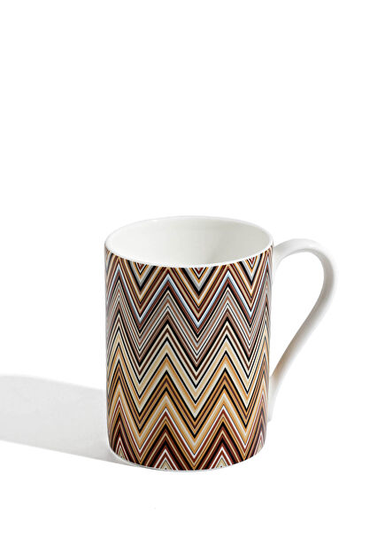 Zikzak Desenli Porselen Kupa