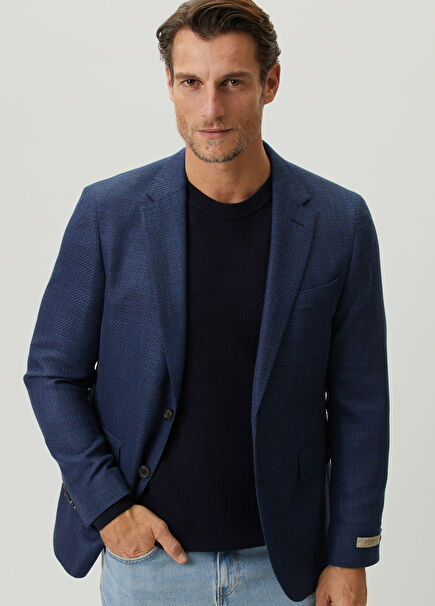 Drop 7 Indigo Keten Ceket