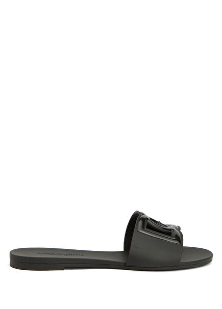 Black Women's Leather Beach Slippers