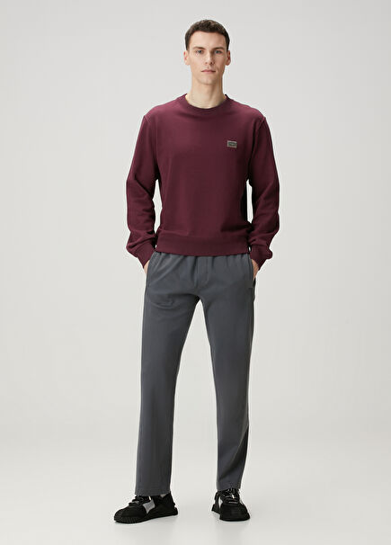 Grey Waist Corded Sweatpants