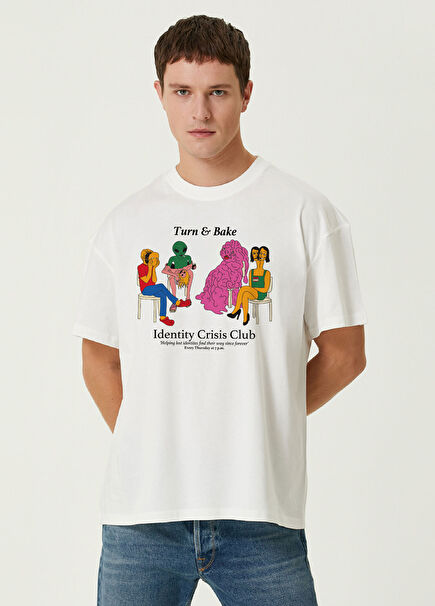 Identity Printed White Short Sleeve Men's T-shirt