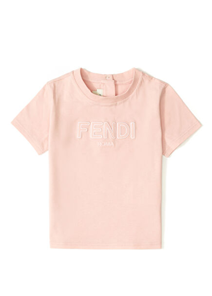 Pink Logo Embroidered Baby T-Shirt