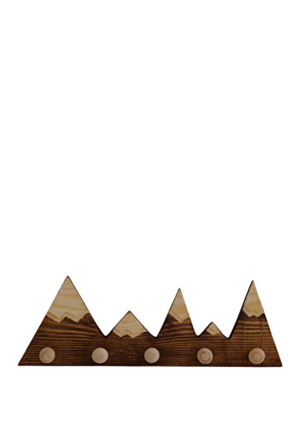 Brown Wood Mountain-Shaped Children's Room Wall Hanger