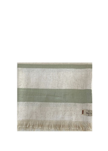 Sage Keten Pamuk Çizgili Peştemal