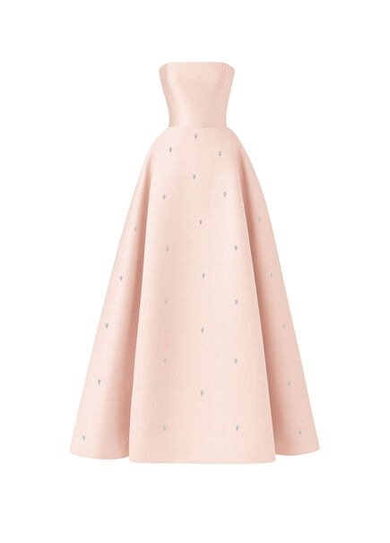 Sera Pudra Swarovski Taşlı Kadın Abiye Elbise