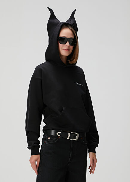 x Disney Maleficent Siyah Kapüşonlu Sweatshirt