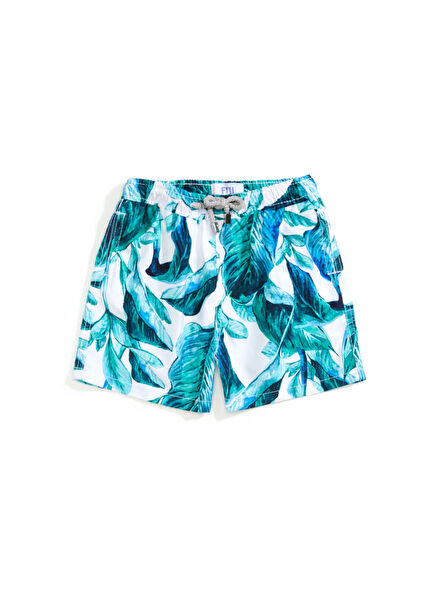 Maldive White Green Kids Swimsuit