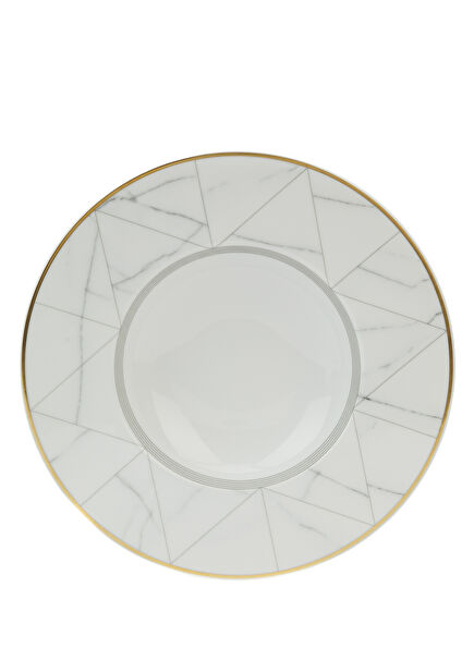 Carrara White Marble Pattern Porcelain Plate