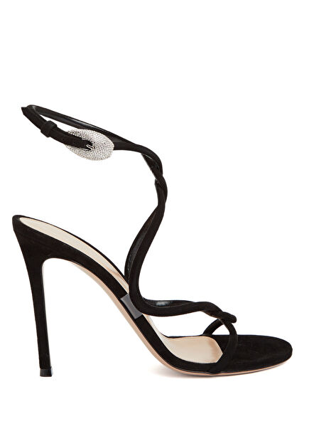 Mamba Siyah Kadın Deri Sandalet