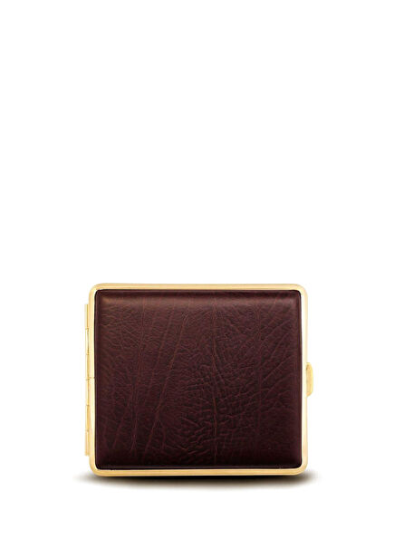 Germany Gold Bordo Deri 18'li Kısa Sigara Tabakası