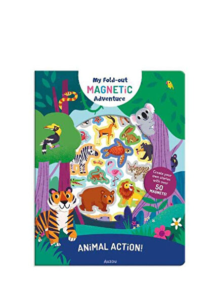 My Fold-Out Magnetic Adventure Animal Action Children's Foreign Language Book
