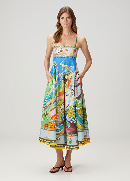 Lucky Pace Midi Linen Dress