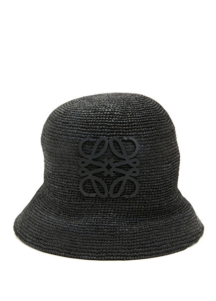 Black Womens Raffia Hat