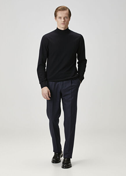 Navy Blue Wool Pants